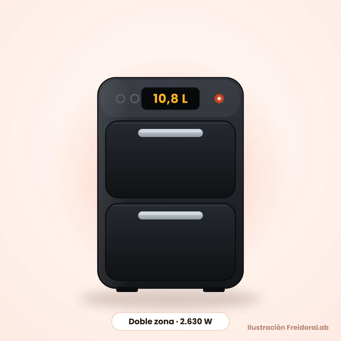 Ilustración de Cosori Turbo Tower Pro 10,8 L: 2 cestas apiladas (4,3 L + 6,5 L)